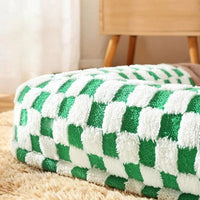 Letifly Lights & Decor - Checker Nest Pet Bed - Plush Checkerboard Dog and Cat Bed Soft Cushioned Pet Lounge Mat