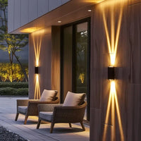 LED modern up-and-down wall lamp black aluminum outdoor indoor warm white anti-rust wall sconce