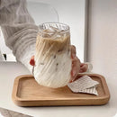 Glass tumbler textured swirl 400ML transparent modern