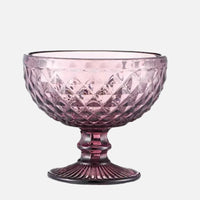 1 PC Vintage Embossed Solid Colored Goblet 300ml 10oz Glasses Goblets Stemware Ice Cream Dessert Cocktail Glass Cup Table Decor-Letifly Lights and Decor