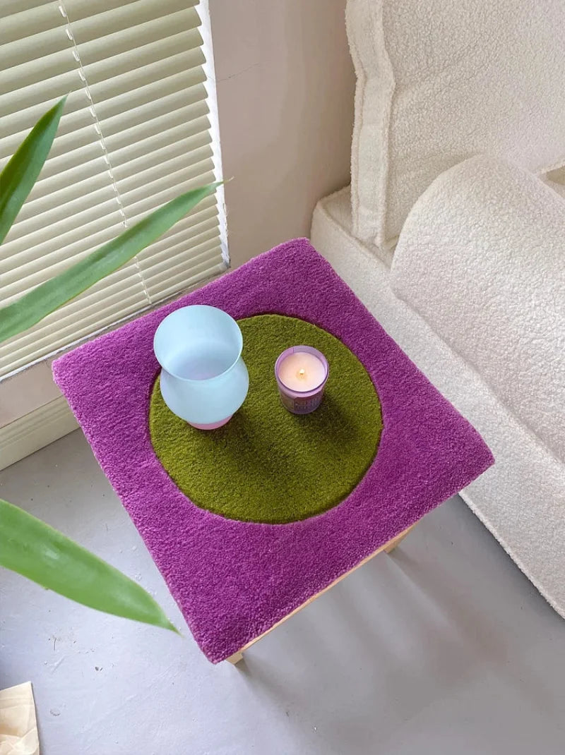Handmade Colorful Tufting Seat Cushion Soft Square Chair Sofa Pad Hanging Wall Decoration Tapestry Home Office Warm Decor-Letifly Lights and Decor