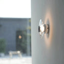 Modern round crystal LED wall sconce clear glass chrome mirror finish minimalist Italian lighting