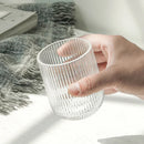 Pack of 6 Simple Vertical Striped Drinking Whiskey Glass Jars Luxury Ribbed Glass Candle Holder Container For Home Decor-Letifly Lights and Decor