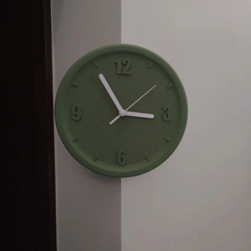 Ins Quiet Wall Clock 8inch Non-Ticking Punch-Free Corner Wall Clock Wall Decor Bedroom Technology Luxury Art Home Decoration-Letifly Lights and Decor