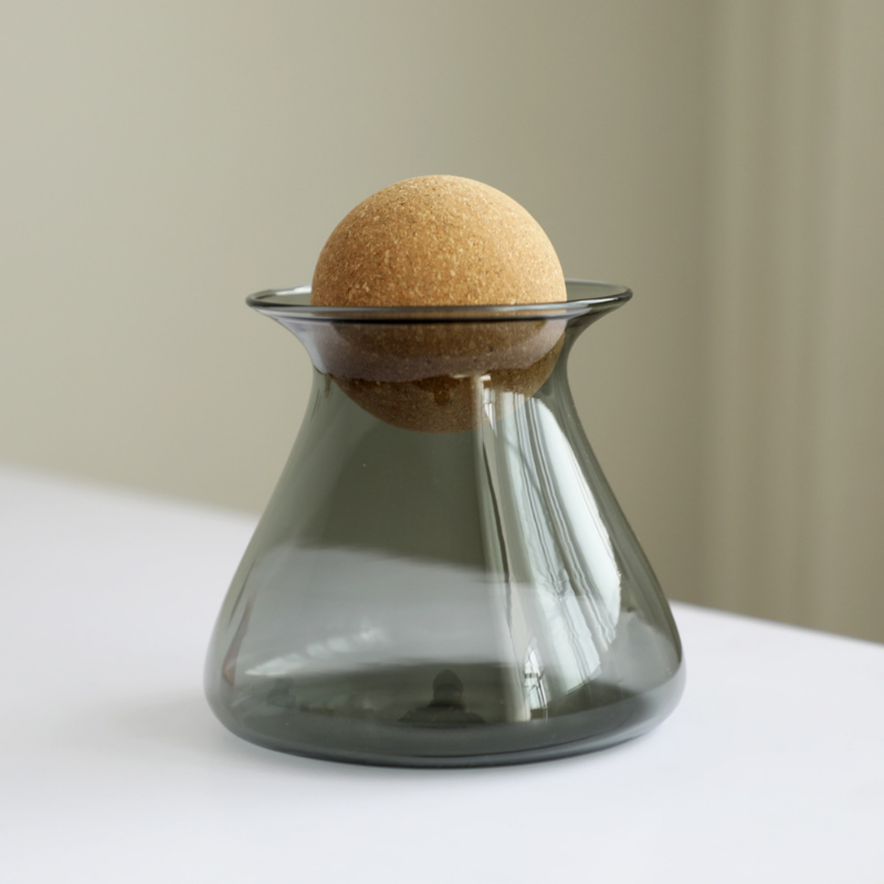 Glass storage jar airtight cork lid stained modern colorful container