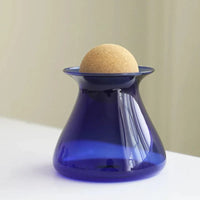 Glass storage jar airtight cork lid stained modern colorful container