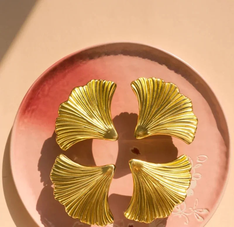 Ginkgo Leaf Brass Cabinet Door Handle Creative Personality Solid Wardrobe Nordic Gold Drawer Cabinet Handle Home Hardware-Letifly Lights and Decor