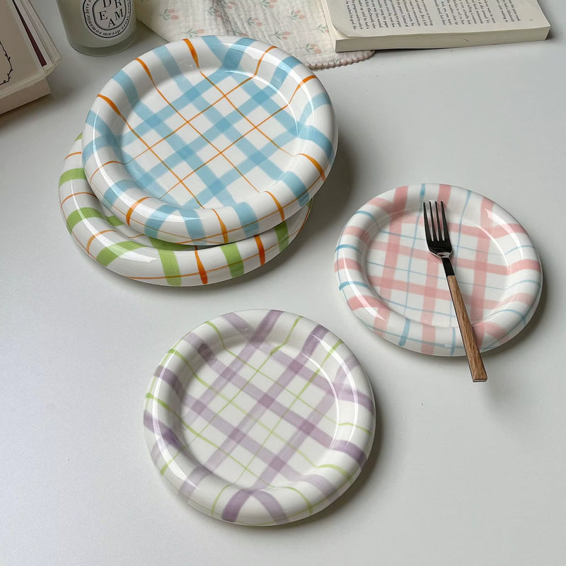 Gridline Ceramic Plates