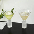 Creative Cocktail Glasses Cups Frosted Handle Glass Cups High-foot Martini Glass Cup Simple Dessert Cold Drink Cup Kitchen Tools-Letifly Lights and Decor