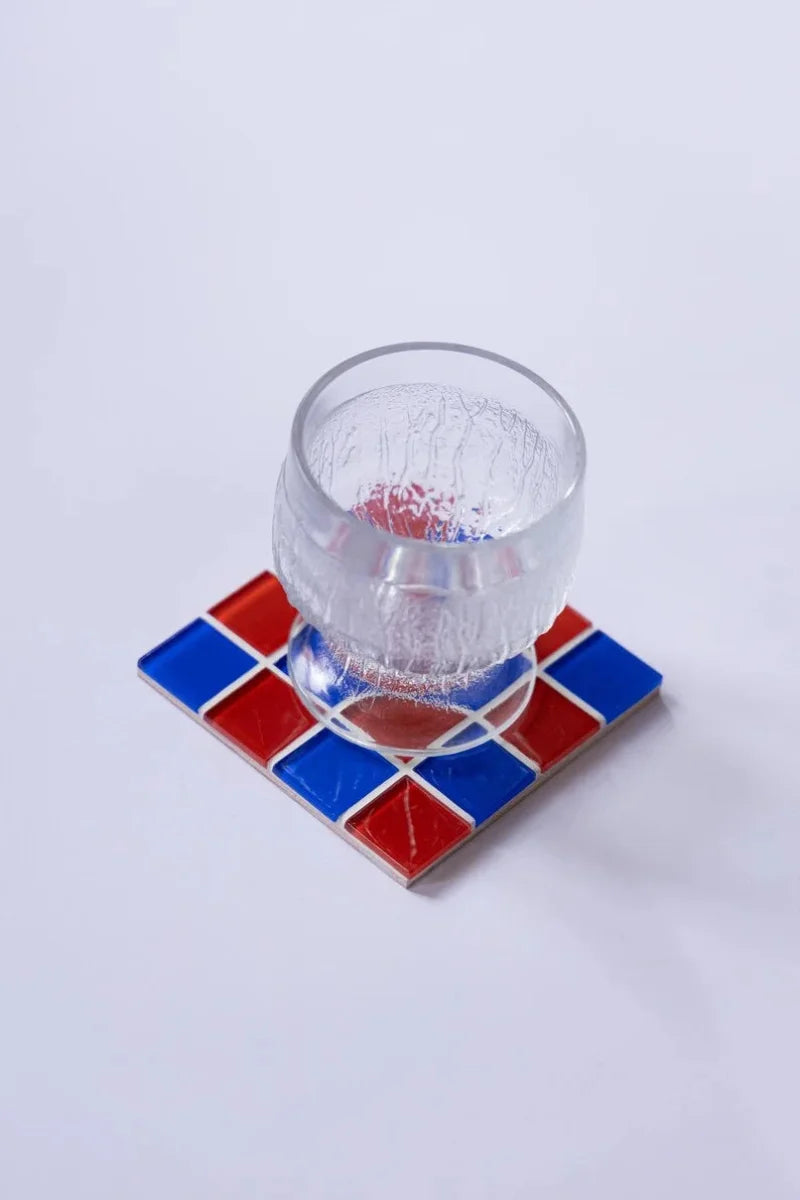 Glass Tile Coaster Drink Mosaic Coaster Square Coaster Colorful Home Decor Housewarming Gift Birthday Gifts-Letifly Lights and Decor