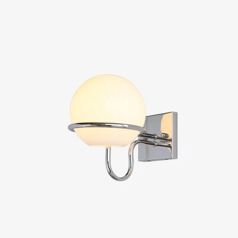 Kinetic Orb Wall Light - Letifly Lights and Decor - Modern Wall Light Glass Orb Curved Metal Arm Bauhaus Style Ambient Lighting