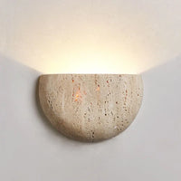 stone textured basin wall light sculptural wall sconce warm ambient lighting modern minimalist wall lamp