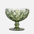 1 PC Vintage Embossed Solid Colored Goblet 300ml 10oz Glasses Goblets Stemware Ice Cream Dessert Cocktail Glass Cup Table Decor-Letifly Lights and Decor