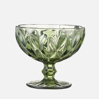 1 PC Vintage Embossed Solid Colored Goblet 300ml 10oz Glasses Goblets Stemware Ice Cream Dessert Cocktail Glass Cup Table Decor-Letifly Lights and Decor