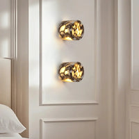 Marble wall sconce LED natural stone modern cylindrical ambient lighting