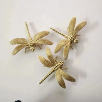 1Pc Dragonfly Brass Handle Pure Copper Drawer Cabinet Door Knob Diy Gold Furniture Pulls Handles-Letifly Lights and Decor