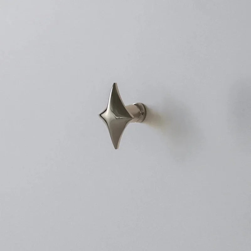 Letifly Lights & Decor - Nova Cabinet Pull - Solid Brass Cabinet Handle Polished Titanium Silver Star Pull Hardware