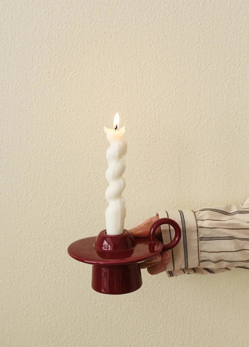European Flying Saucer Shape Tall Candlestick, Romantic Aromatherapy Decoration, Retro Table Ornament Props, Candlestick Base-Letifly Lights and Decor