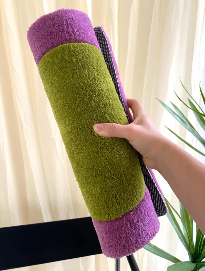 Handmade Colorful Tufting Seat Cushion Soft Square Chair Sofa Pad Hanging Wall Decoration Tapestry Home Office Warm Decor-Letifly Lights and Decor