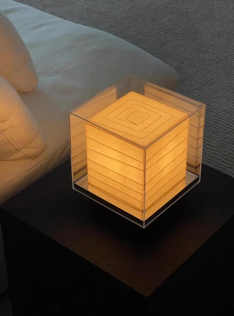 Nordic Minimalist Wabi Sabi Rice Paper Table Lamp Living Room Bedroom Home Decor Indoor Lighting Study Bedside Reading Light-Letifly Lights and Decor