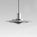 danish modern brushed aluminum ufo disc pendant light with led for dining room or kitchen island