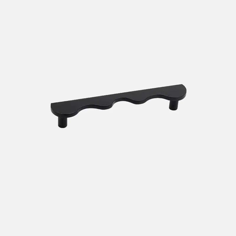 Brass Wave Shape Cabinet Handles Modern Drawer Pulls Gold/Black Furniture Handles for Kitchen Wardrobe Door-Letifly Lights and Decor