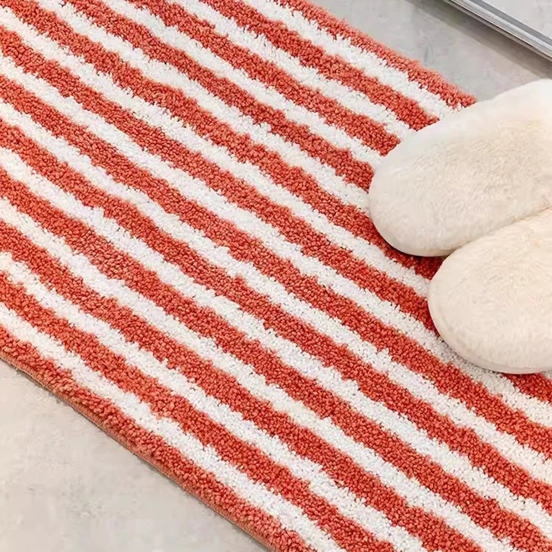 Tufting Stripe Bathrooom Mat Bedroom Rug Soft Fluffy Geometric Bathmat Bedside Carpet Floor Anti Slip Pad Home Decor 40x70cm-Letifly Lights and Decor
