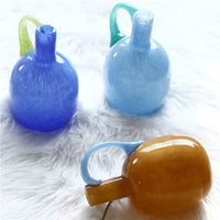 Single Ear Glass Vase Single Handle Retro Modern Home Decor Table Accent for Flowers or Hydroponics