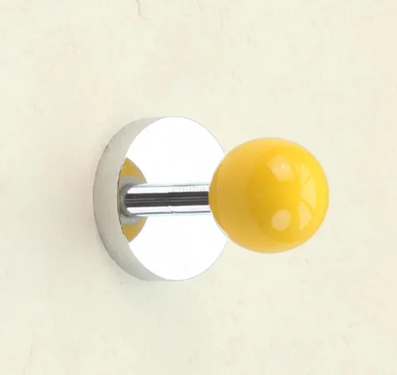 Ceramic Ball Wall Mounted Hook Towel Hooks For Bathroom Clothes Coat Hanger Punch/No Punch Dual Purpose Bedroom Door Hooks Diy-Letifly Lights and Decor