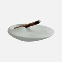 Palo Santo ceramic holder matte sculpted modern incense tray minimalist for smudge stick sage bundles
