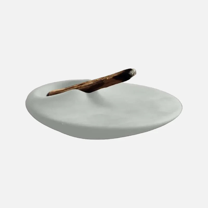 Palo Santo ceramic holder matte sculpted modern incense tray minimalist for smudge stick sage bundles