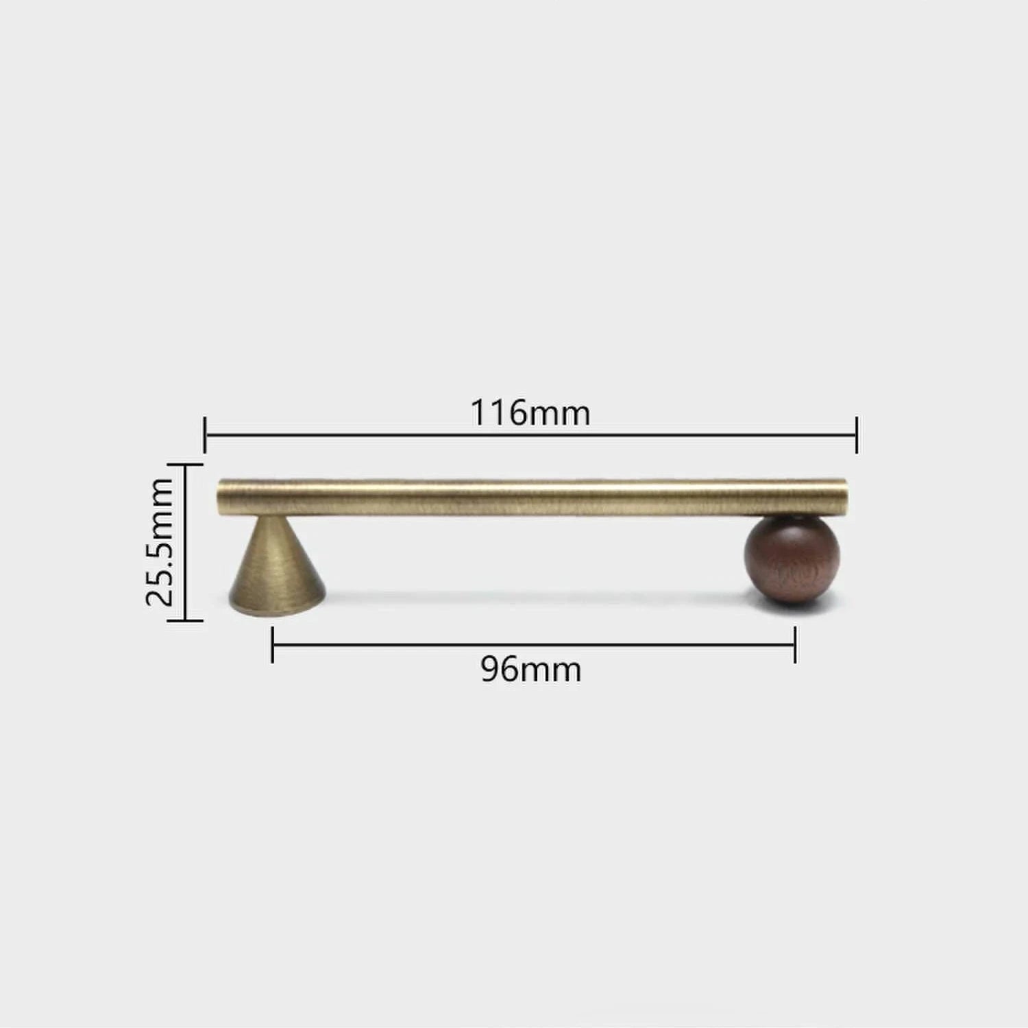 Bronze Brass + Walnut Wood Cabinet Handle and Knob Drawer Knobs T Bar Bedroom Kitchen Cupboard Hardware / Drawer Handles-Letifly Lights and Decor