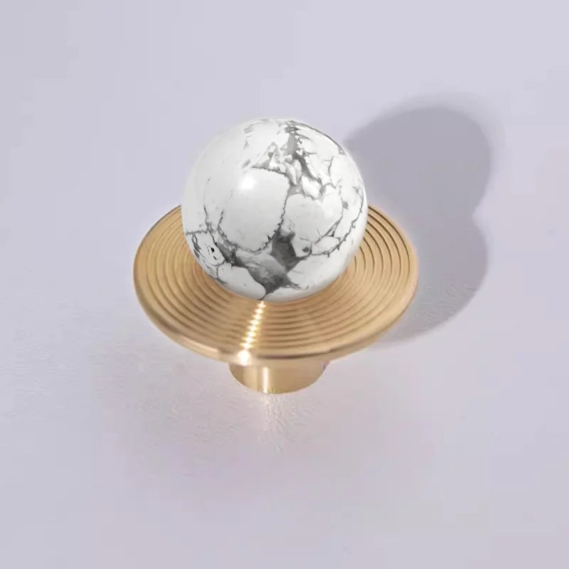 Luxury Natural Stone + brass Knobs Cabinet Knob Handle Dresser Knobs Drawer Pulls Elegant Green Furniture Hardware-Letifly Lights and Decor