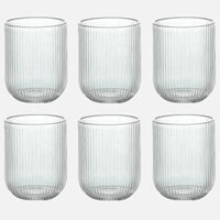 Pack of 6 Simple Vertical Striped Drinking Whiskey Glass Jars Luxury Ribbed Glass Candle Holder Container For Home Decor-Letifly Lights and Decor