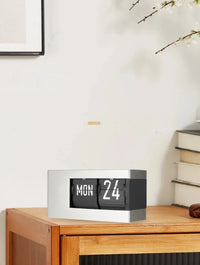 European Style Table Clocks with Calendar Mechanical Page Turning Clock Retro Desktop Clock for Home Living Room Office Decor-Letifly Lights and Decor