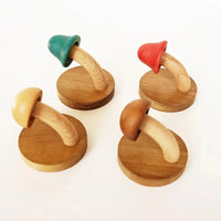 colorful wooden mushroom wall hooks for kids room nursery entryway towel bag coat hanging set with screws