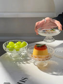 Glass Serving Dish with A Stand Snack Plates ,Snack and Candy Platter, Ice Cream Bowl,Yogurt Snack Dish Bar Dinnerware Plates-Letifly Lights and Decor