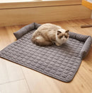 Pet Bed Quilted Plush Sleeping Mat with Bolstered Edges Soft Indoor Pet Lounger for Cats and Small Dogs - Letifly Lights and Decor