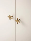 Letifly Lights & Decor - Crossbeam Brass Knobs - Sculptural Brass Cabinet Knobs Cross Shape Antique Gold Black Polished Chrome Hardware