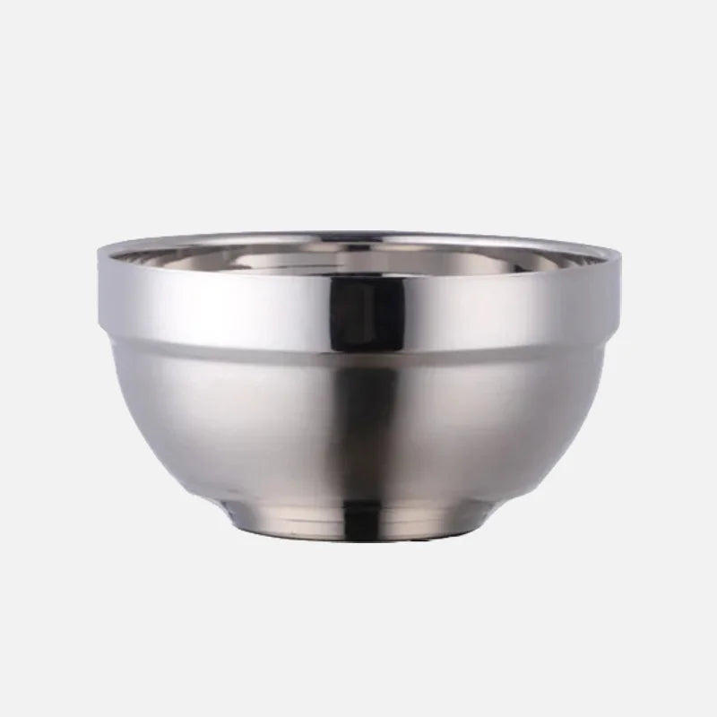 Small&Big Stainless Steel Chinese Rainbow Round Bowl Rice Soup Double Hot Insulation Container Noodle Bowl Kitchen Tableware-Letifly Lights and Decor