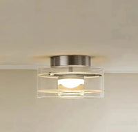 Letifly Lights & Decor - Luminary Drum LED Flush Mount Light - Modern circular ring ceiling light with ribbed diffuser and 3-color LED lighting