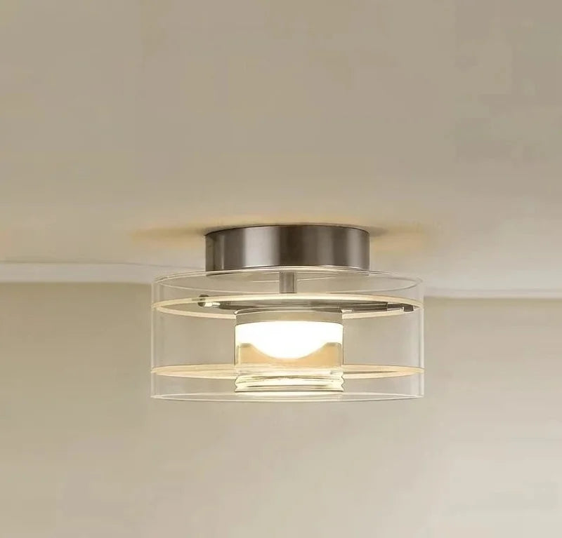 Letifly Lights & Decor - Luminary Drum LED Flush Mount Light - Modern circular ring ceiling light with ribbed diffuser and 3-color LED lighting