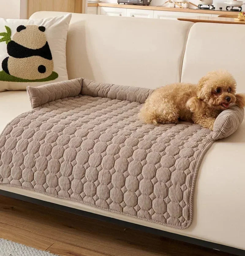 Pet Bed Quilted Plush Sleeping Mat with Bolstered Edges Soft Indoor Pet Lounger for Cats and Small Dogs - Letifly Lights and Decor