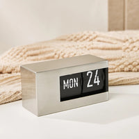 European Style Table Clocks with Calendar Mechanical Page Turning Clock Retro Desktop Clock for Home Living Room Office Decor-Letifly Lights and Decor