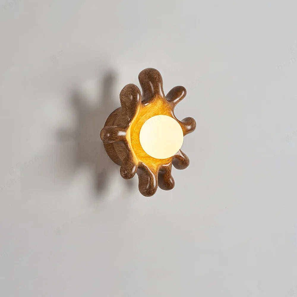 Resin Wall Lamp Wabi Sabi Vintage LED Wall Sconce Creative Vintage Light for Bedroom Bedside Living Room Corridor Home Art Decor-Letifly Lights and Decor