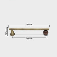Bronze Brass + Walnut Wood Cabinet Handle and Knob Drawer Knobs T Bar Bedroom Kitchen Cupboard Hardware / Drawer Handles-Letifly Lights and Decor