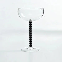 200ml Elegant Champagne Coupes Yellow Amber Green Purple Black Beaded Stem Glass Goblet Cocktail Glass Cup Beverage Drinkware-Letifly Lights and Decor