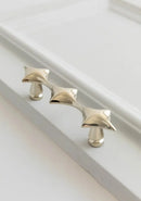 Letifly Lights & Decor - Nova Cabinet Pull - Solid Brass Cabinet Handle Polished Titanium Silver Star Pull Hardware