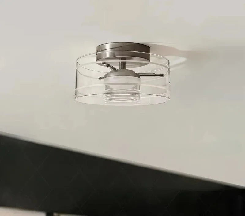 Letifly Lights & Decor - Luminary Drum LED Flush Mount Light - Modern circular ring ceiling light with ribbed diffuser and 3-color LED lighting