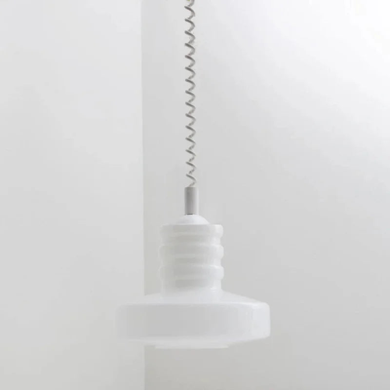 Vintage glass suspension lamp, retro creative white milk glass chandelier with coiled cord, Chromatic Coil Lamp for living room kitchen decor
